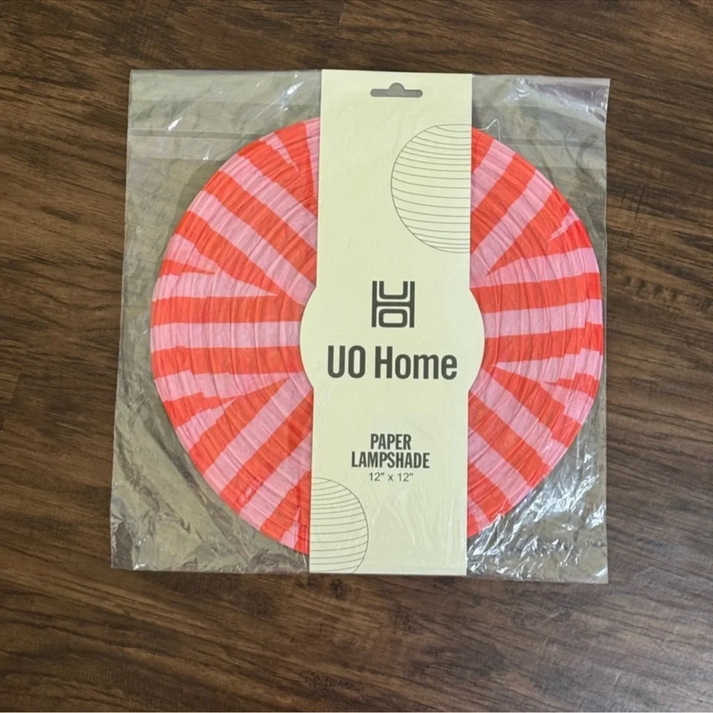 Urban Outfitters toile printed round paper Lantern pendant shad in red